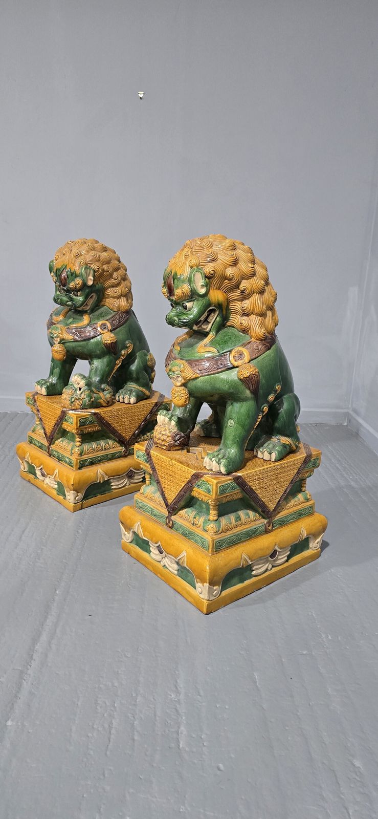 photo for sale Pair Huge Garden Dogs Of Foe