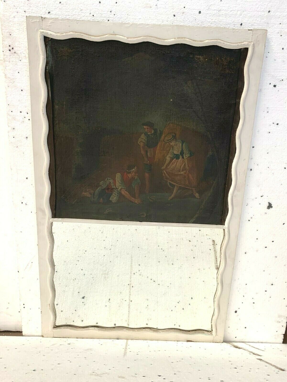 Louis XVI Fireplace Trumeau 18th Century Patinated Wood Frame photo furniture