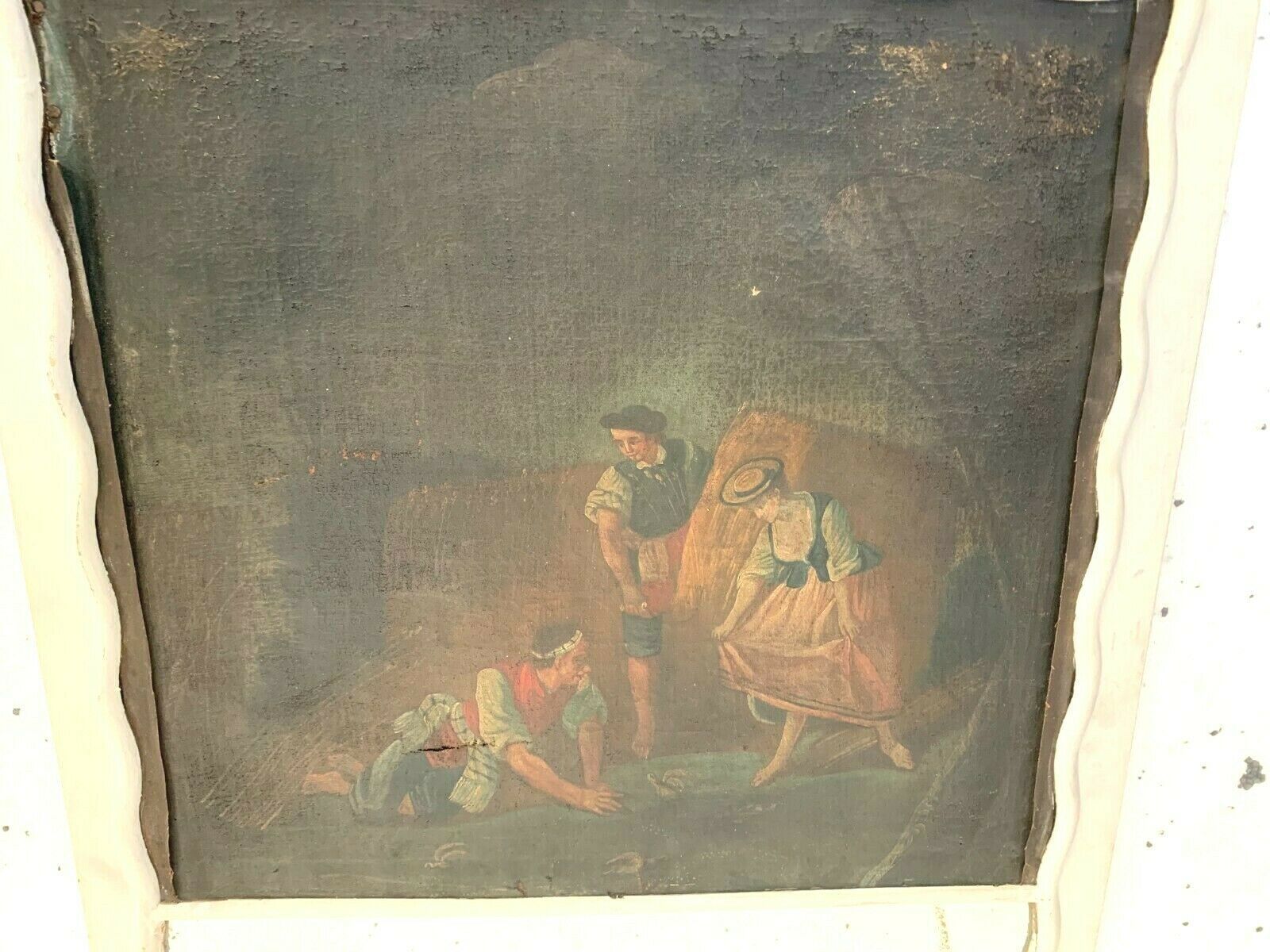 Louis XVI Fireplace Trumeau 18th Century Patinated Wood Frame photo for sale