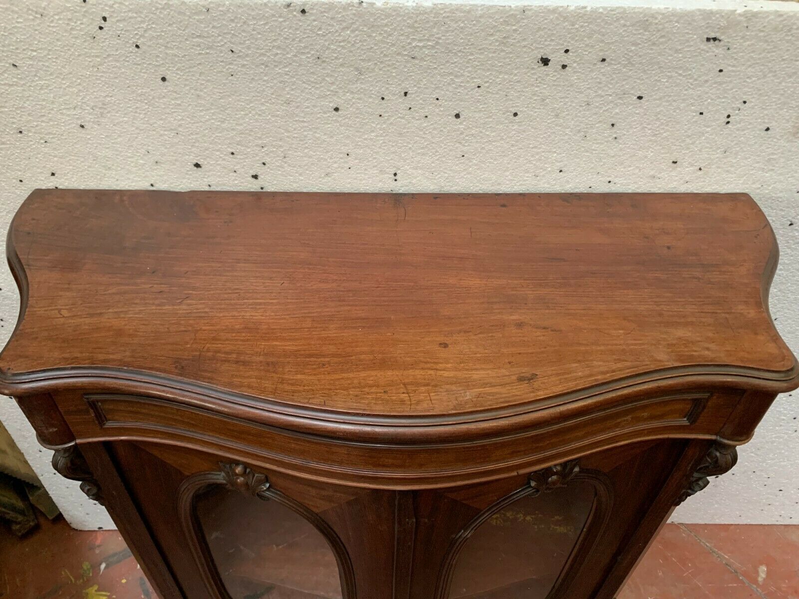 Louis Philippe Curved Showcase In 19th Century Mahogany photo vintage