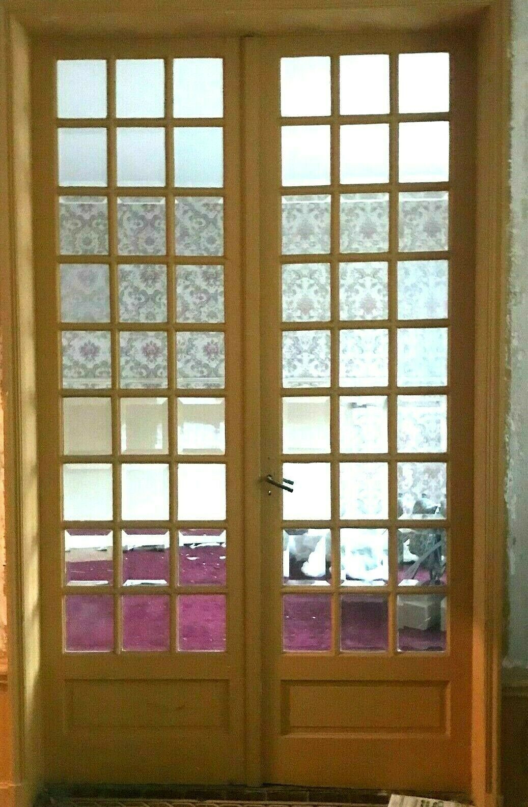 Double Partition Doors Small Bevelled Tiles XX Century photo for sale