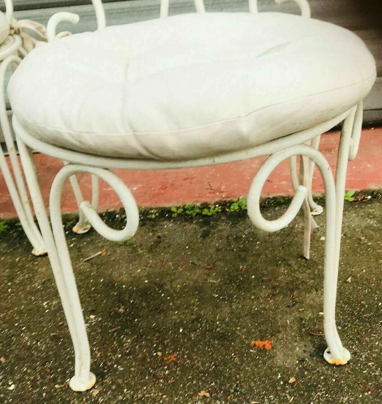 Pair Of 20th Century Patinated Wrought Iron Garden Chairs Armchairs photo for sale