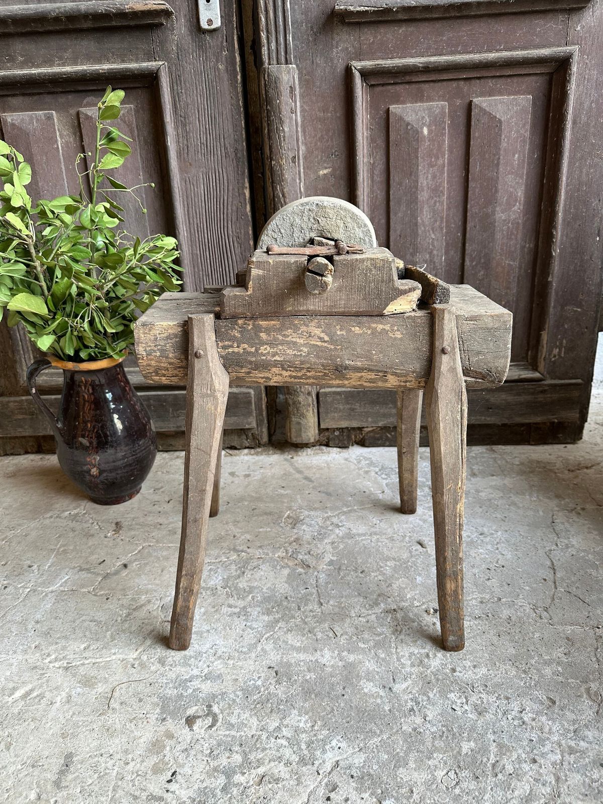 Time Tested Elegance: Antique Hungarian Knife Sharpener Late 1800s A Quirky Relic For Collectors, Brimming With Charm And & Character