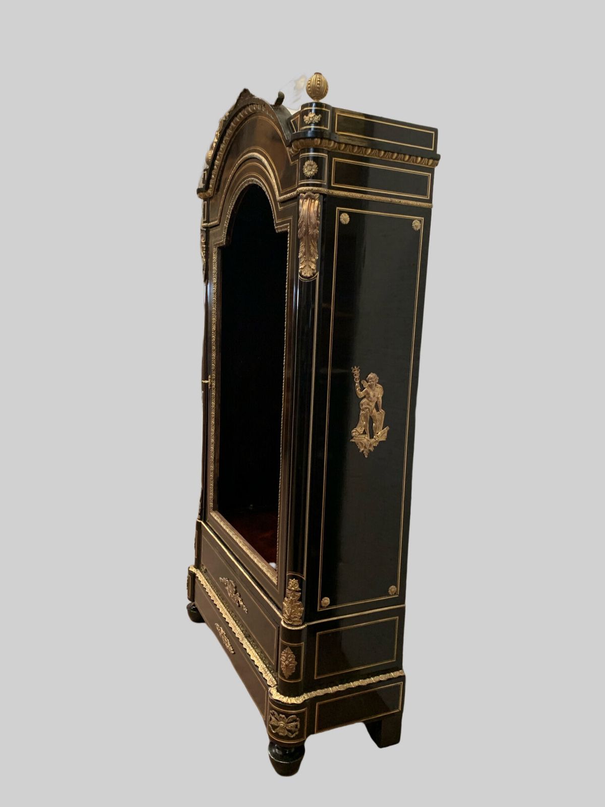 Napoleon III Ceremonial Showcase In Black Wood And Chiseled Gilt Bronze 19th Century photo buy