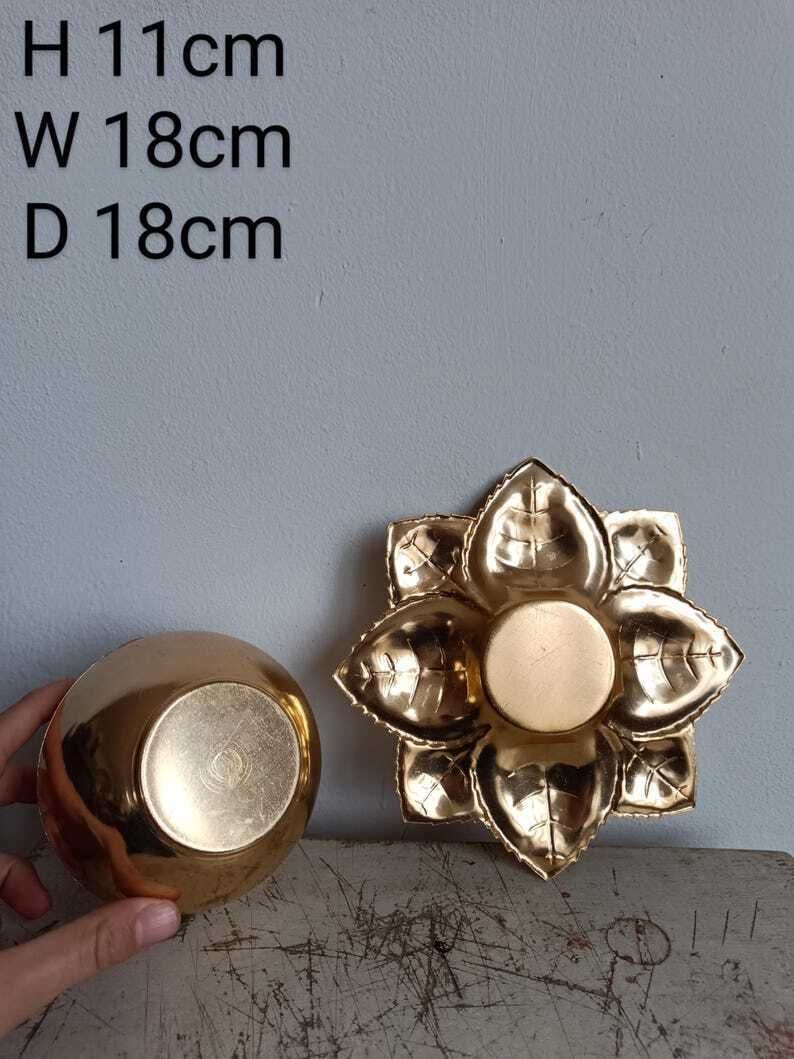 Delightful Aluminum Gold Anodized Vintage Apple Shot Glass Server 1940's Bar Decor, Collectible, Toast Cheer, Celebrate photo vintage
