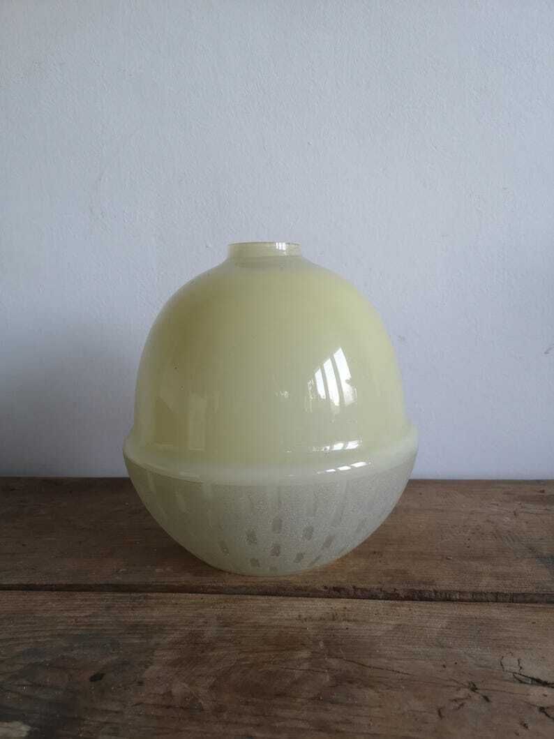 1930s Pendant Lamp Light Hanging Ceiling Decor Decorative Glass Lamp Vintage Lampshade Glass Lampshade Hand Painted Shade