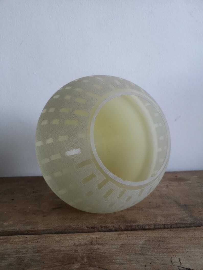 1930s Pendant Lamp Light Hanging Ceiling Decor Decorative Glass Lamp Vintage Lampshade Glass Lampshade Hand Painted Shade photo for sale