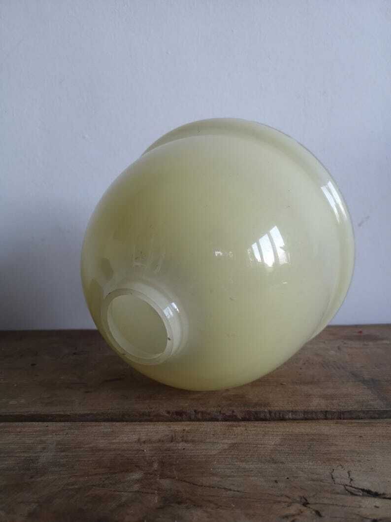 1930s Pendant Lamp Light Hanging Ceiling Decor Decorative Glass Lamp Vintage Lampshade Glass Lampshade Hand Painted Shade photo Lighting