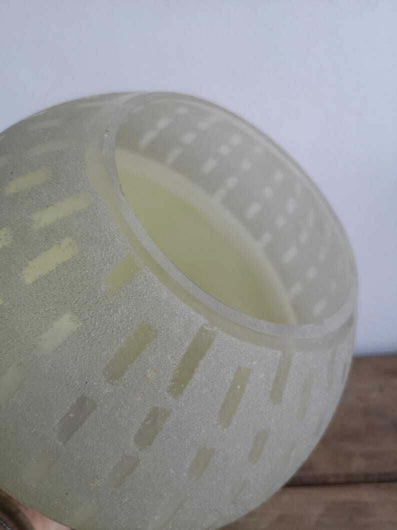 1930s Pendant Lamp Light Hanging Ceiling Decor Decorative Glass Lamp Vintage Lampshade Glass Lampshade Hand Painted Shade photo vinterior