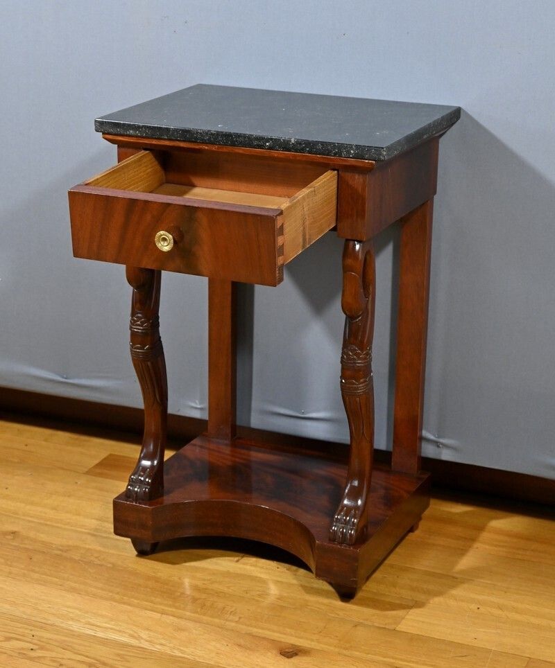 Mahogany Bedside Table, Empire Style – Mid 20th Century photo Furniture