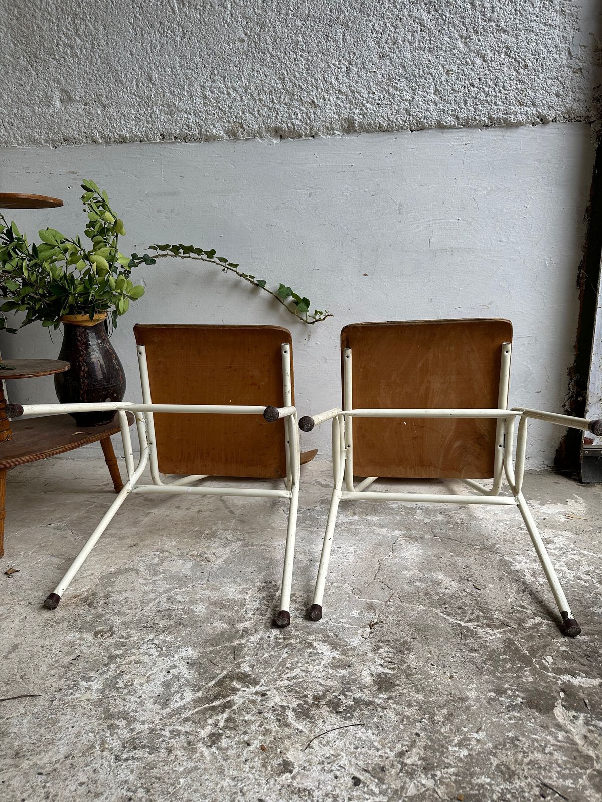 Vintage Hungarian Stacking Chairs: 1960s College Economics Department Edition   Plywood Seats, Robust Metal Frames For Stylish Space Saving photo Furniture