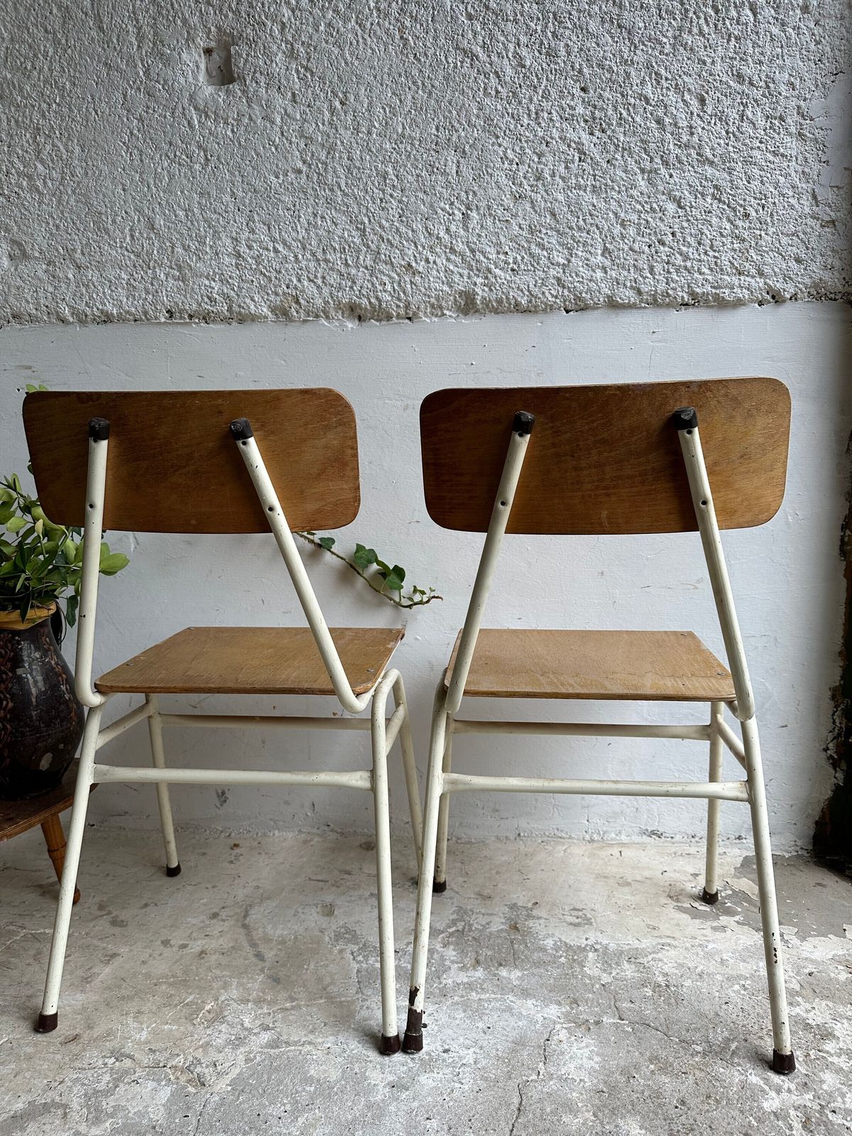 Vintage Hungarian Stacking Chairs: 1960s College Economics Department Edition   Plywood Seats, Robust Metal Frames For Stylish Space Saving photo vintage