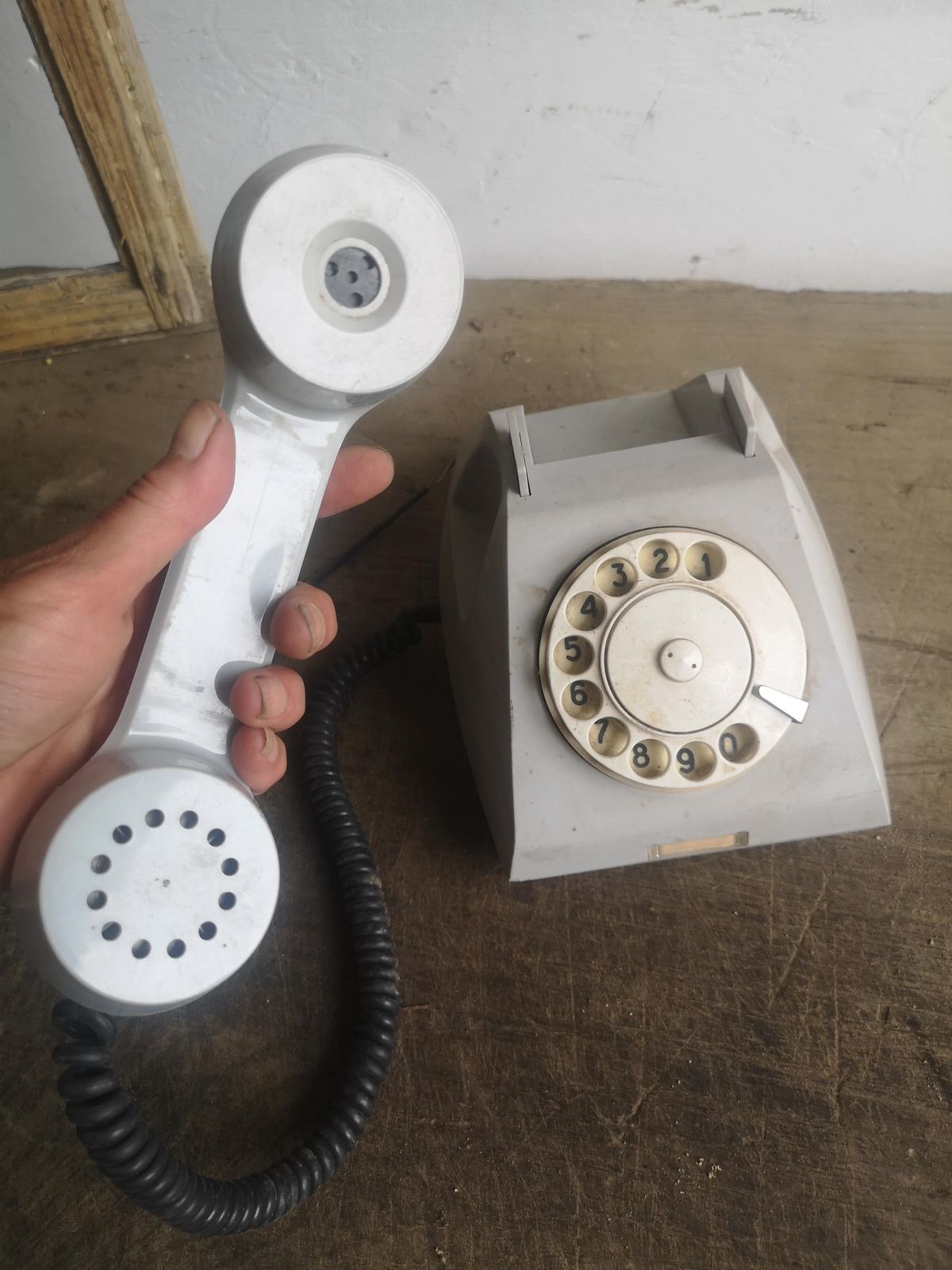 Old Retro Rotary Phone Cccp Russian, Grey Great Nostalgic Effect, Decor Or Use Telephone Rare Shape 60s Ussr photo Home Decor