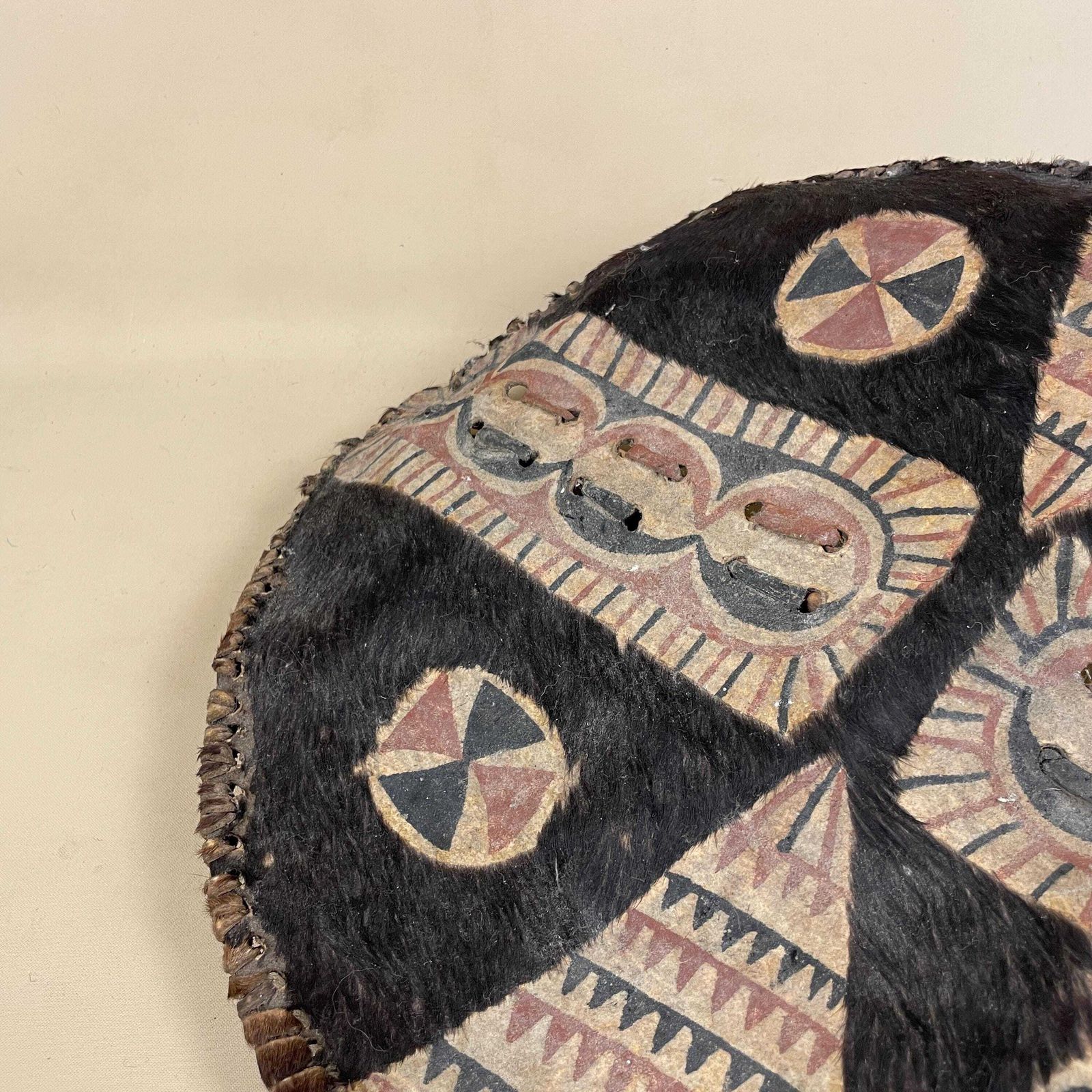 photo for sale Decorative Maasai Shield African Tribal Artefact Art Handmade Cow Hide Leather Antique Old