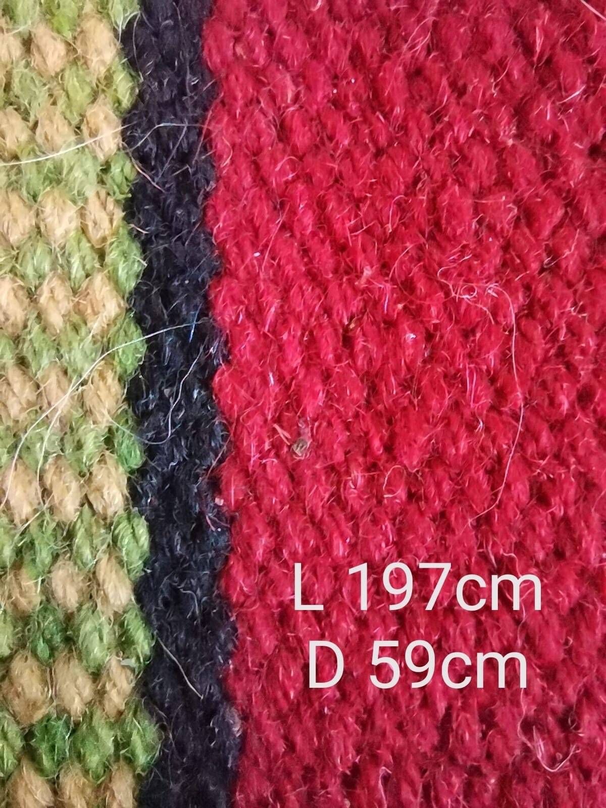 Big Wall Hanging Turkish Styled Hand Weaved Kiln 60's Wall Fabric. Vintage Bold Bright Home Decor, Dero Colours, Brown, Red, Green, photo vinterior
