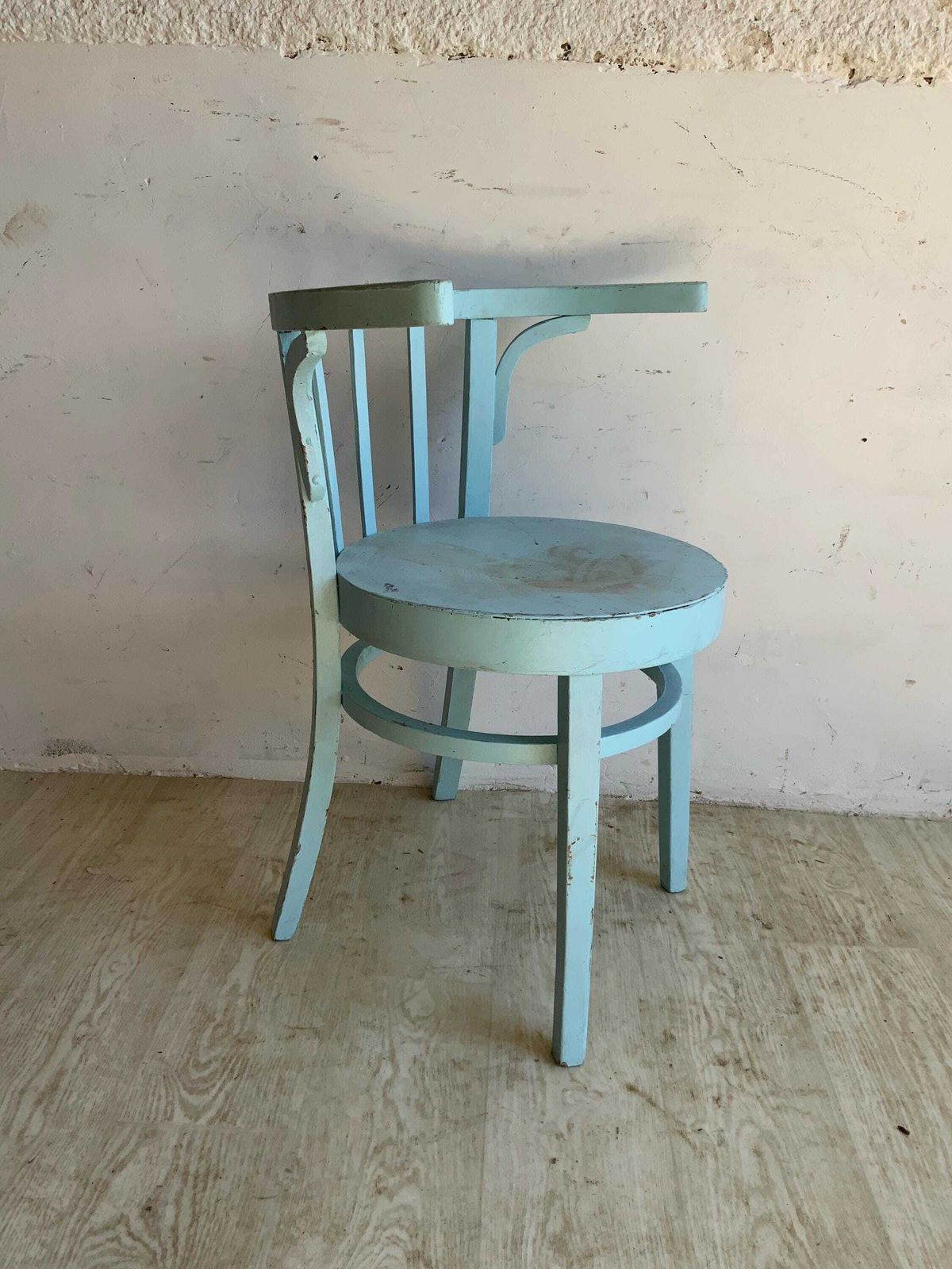 French Blue Antique Thonet Style Chair C1900 Elegance | Solid Wood| Reclaimed From Old Tea House| Timeless Art For Your Home Décor