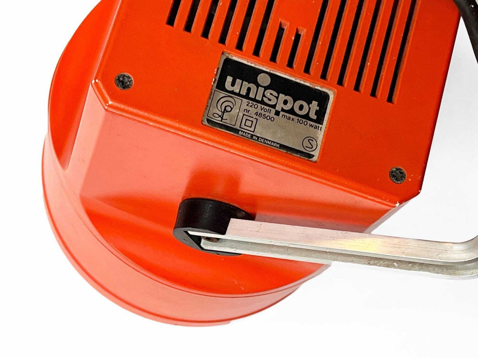 Orange Spotlight "Unispot" By Bent Boysen For Louis Poulsen. Denmark 1970s photo vinterior