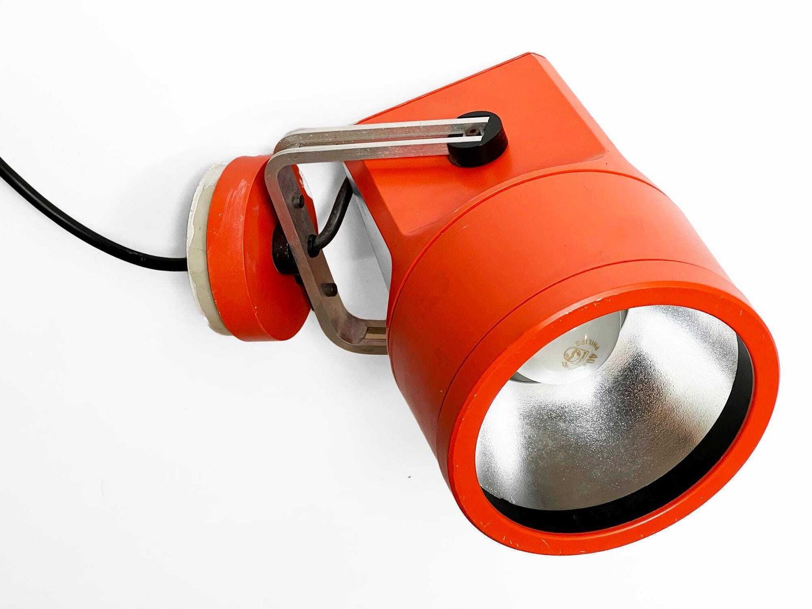 Orange Spotlight "Unispot" By Bent Boysen For Louis Poulsen. Denmark 1970s photo vintage