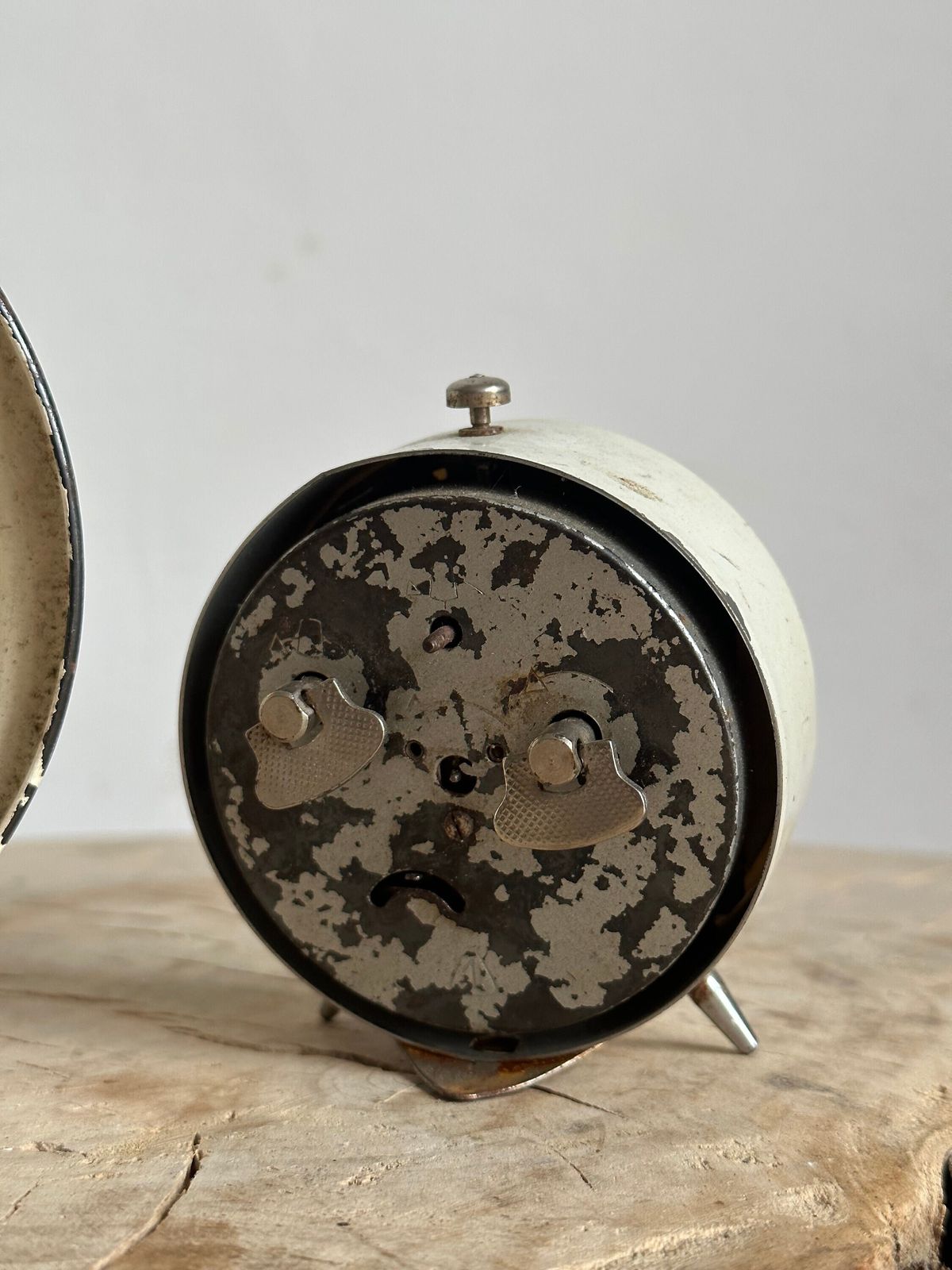 Vintage Clocks, Really Rustic Looking Old Time Pieces, Very Atmospheric, Nice Looking, European, Alarm Clock, Rusty, Prop, Parts, Gilt X 2 photo buy