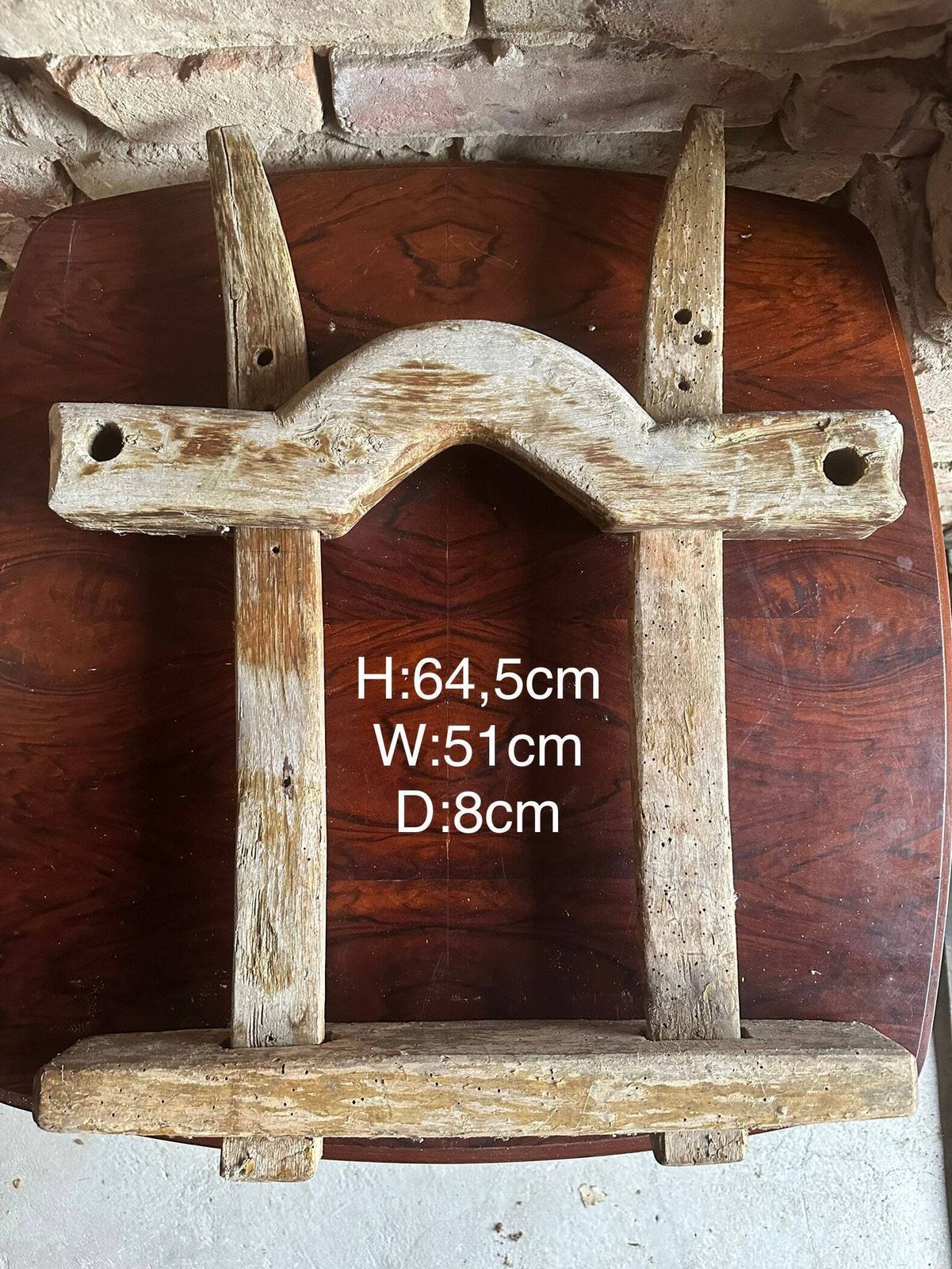 Authentic C1800s Hungarian Goat Cart Wagon Part: Gnarly Wood, Historical Charm For Wall Decor Or Upcycling Hand Made Barn Find photo vinterior