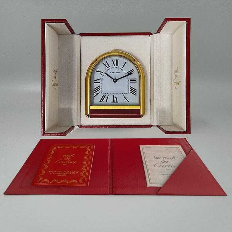 Home Decor 1980s Gorgeous Cartier Romane Alarm Clock Pendulette. Made In Swiss photo