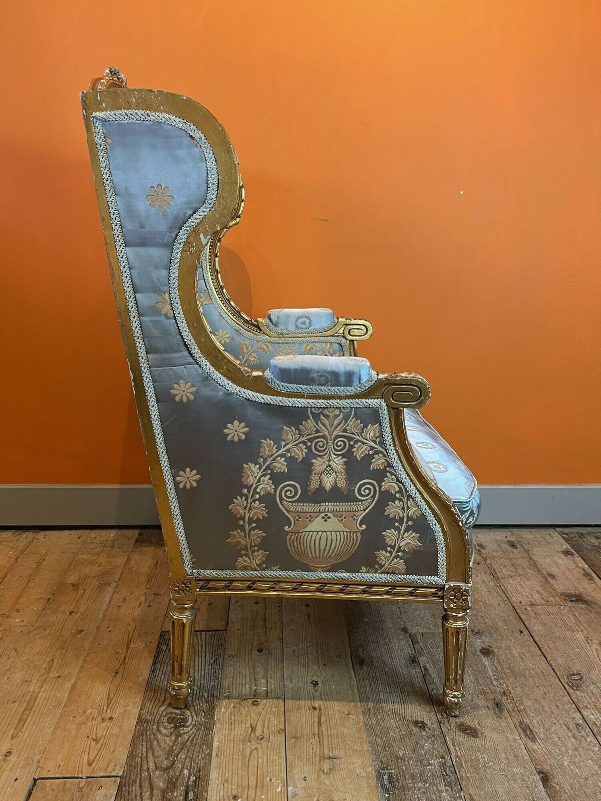 19th Century French Giltwood Wingback Armchair photo vinterior