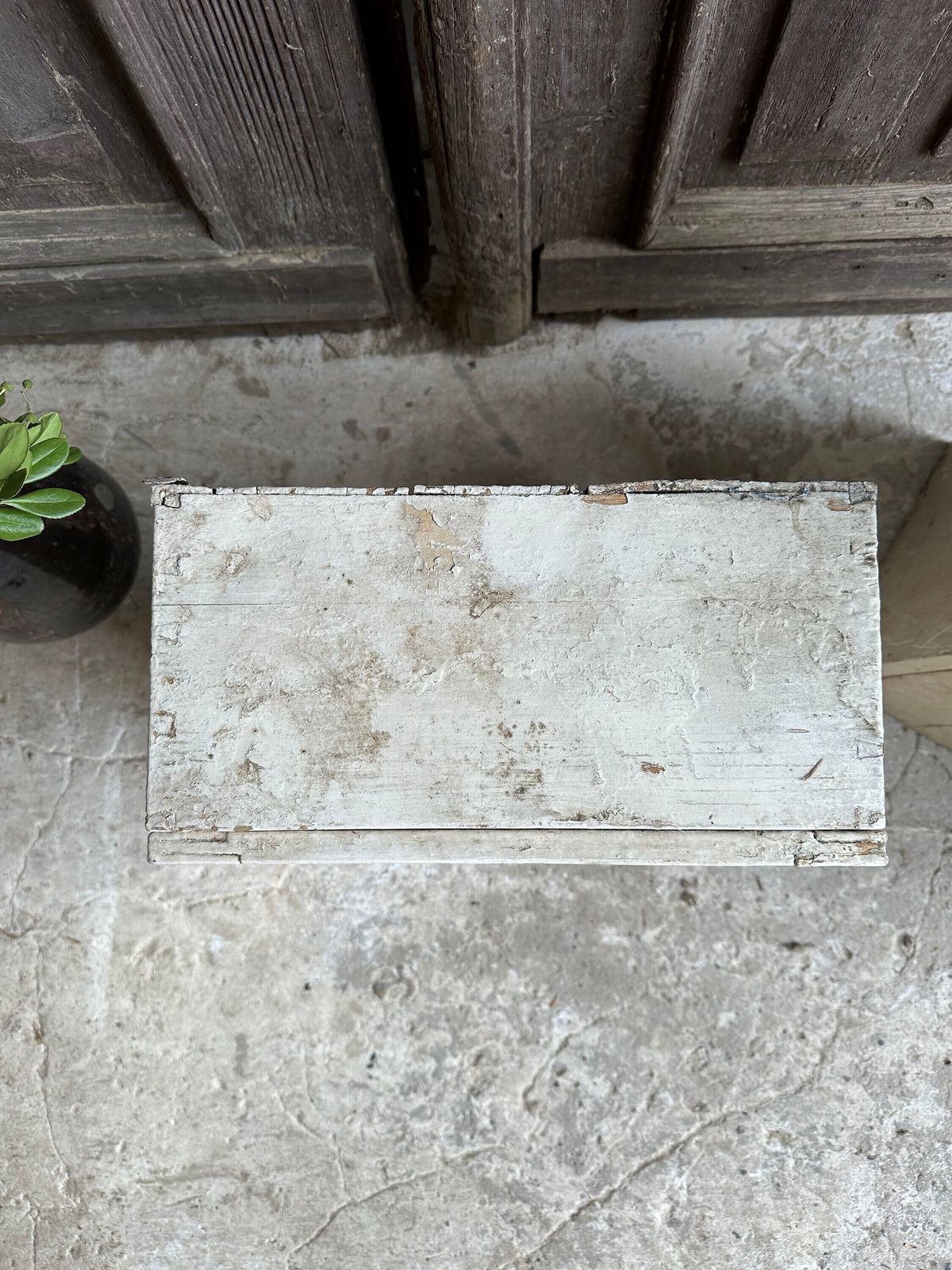Medical Cabinet Wooden Mirror Chippy White Scratch Built Solid Wood. C1920s Hand Made Hospital Cupboard. Or Kitchen Drinks Food, Trinkets photo buy