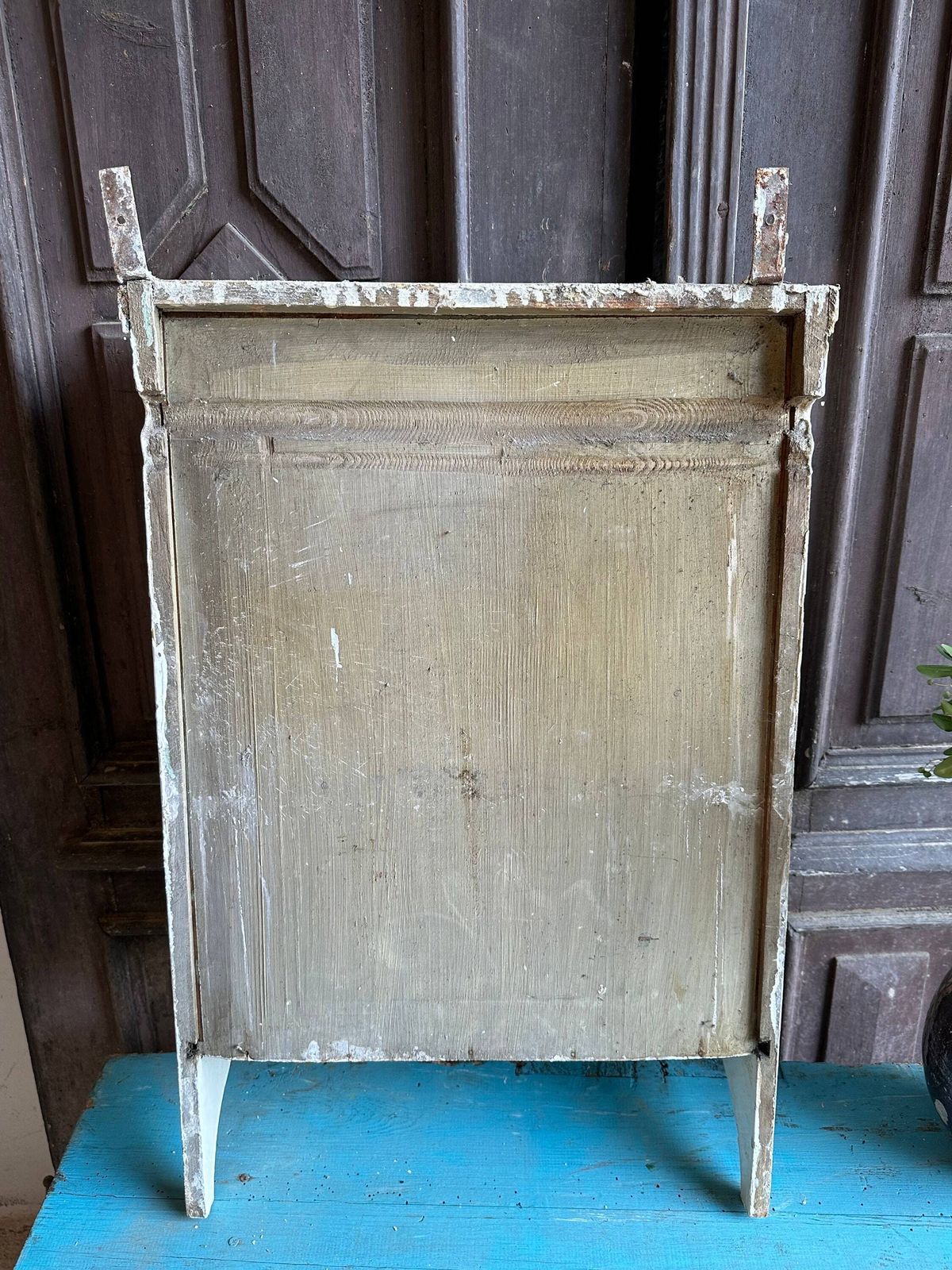 Cute Shabby Wooden Apothecary Bathroom Medical Cabinet Small Jewelry Box Mini Chest Herb Cupboard Tea White Chippy Hand Made Primitive photo vintage