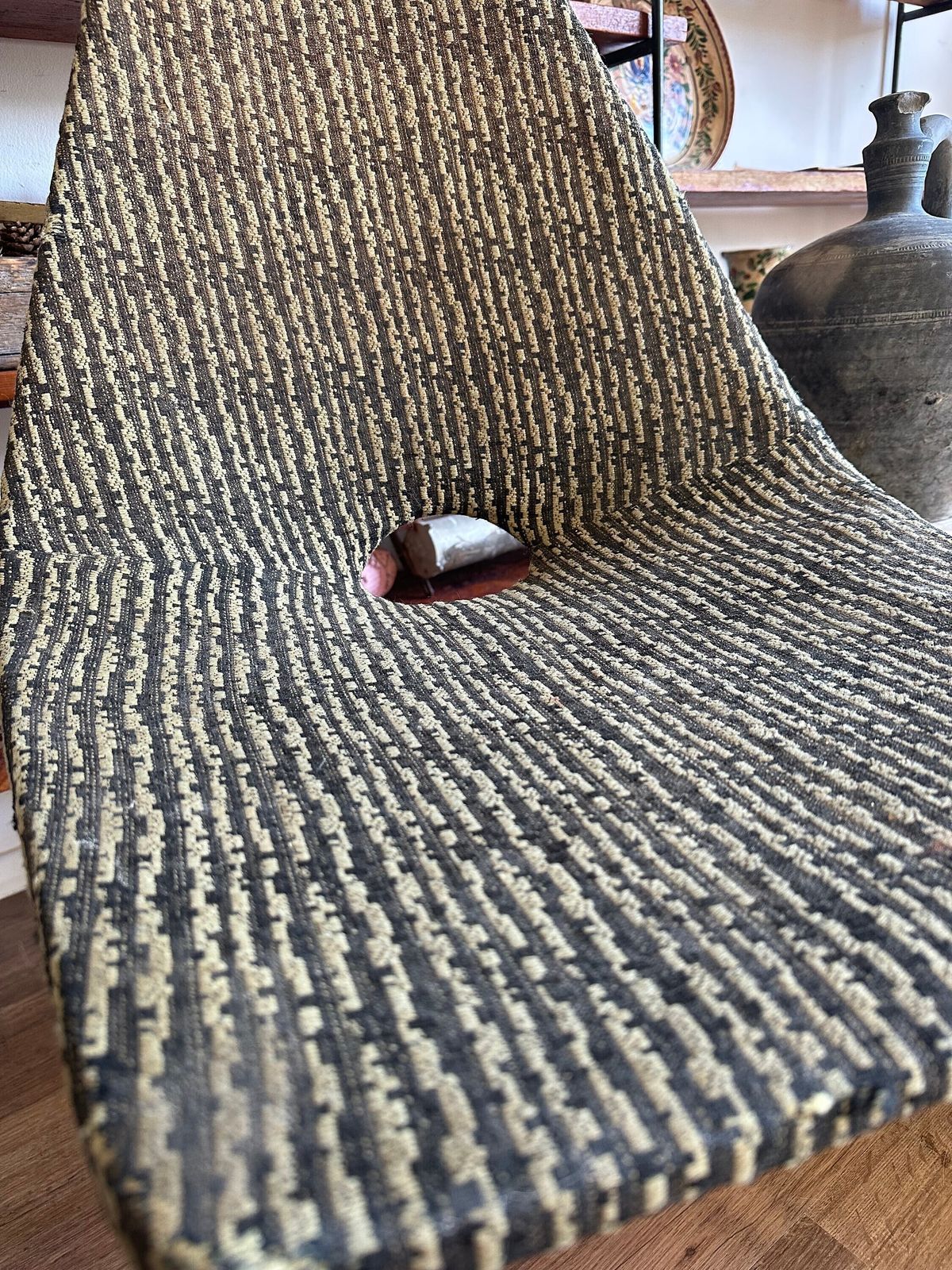 Original Erica Chair Hungarian Mid Century Modern Dining Chair By Judit Burián Vintage Iconic Seating Retro Linen Fabric Beech Legs photo for sale