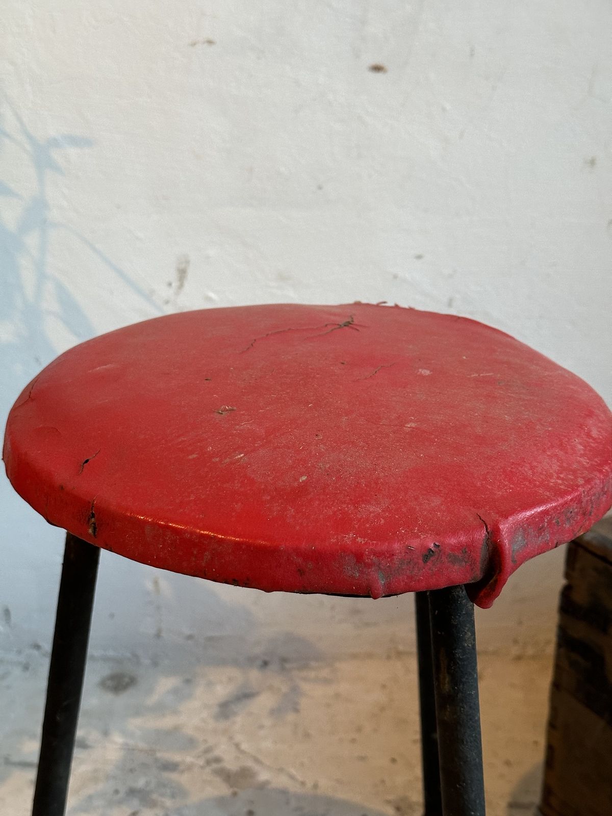 Vintage 1960s German Made Iron Pub Stools Set Of 2   Authentic, Sturdy, And Reclaimed From Budapest Eatery   Timeless Pieces For Your Space! photo for sale