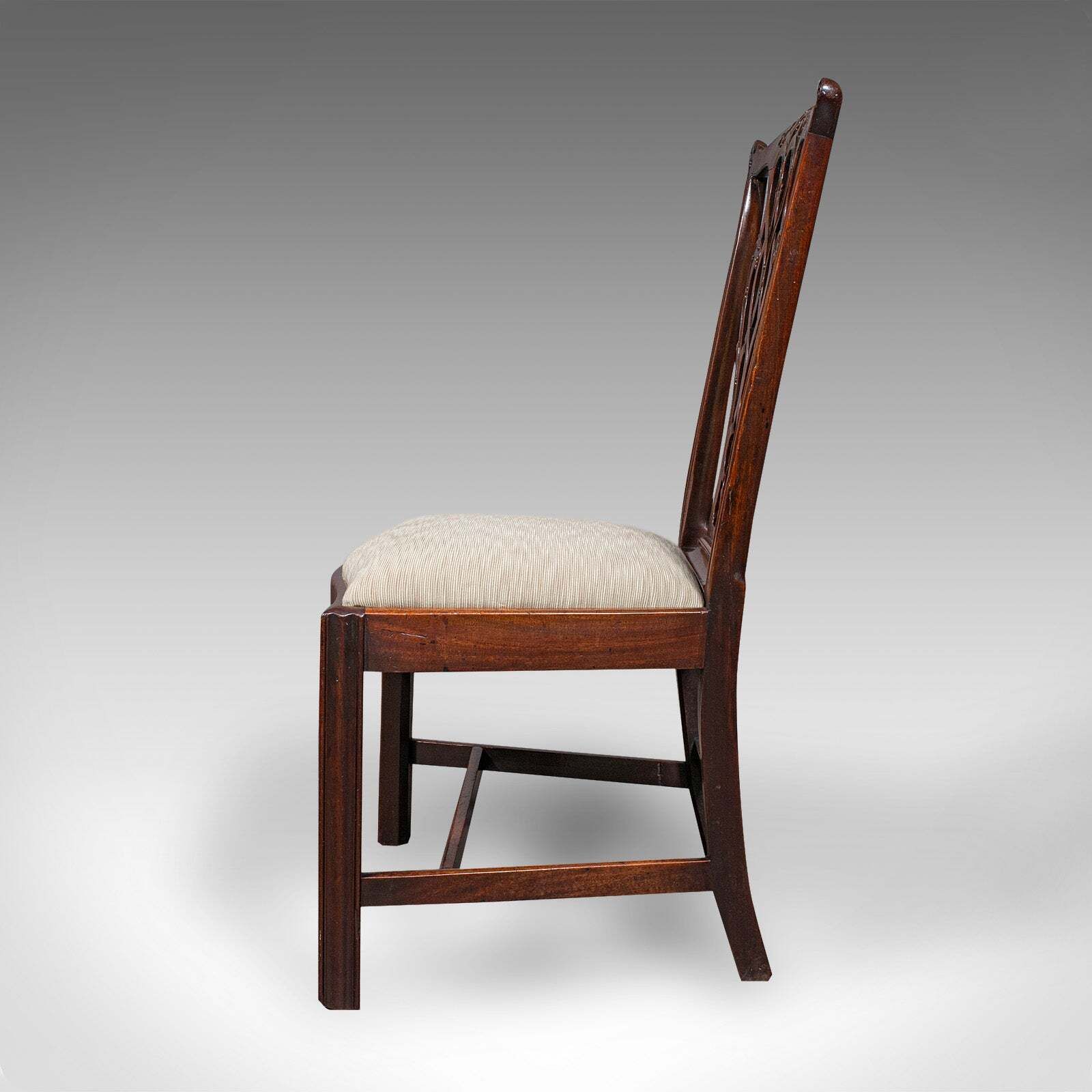 4 Antique Dining Room Chairs, English, Seat, After Chippendale, Georgian, C.1800 photo Furniture