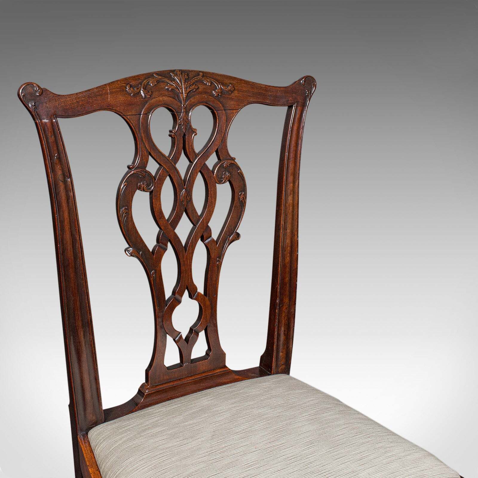 photo furniture 4 Antique Dining Room Chairs, English, Seat, After Chippendale, Georgian, C.1800