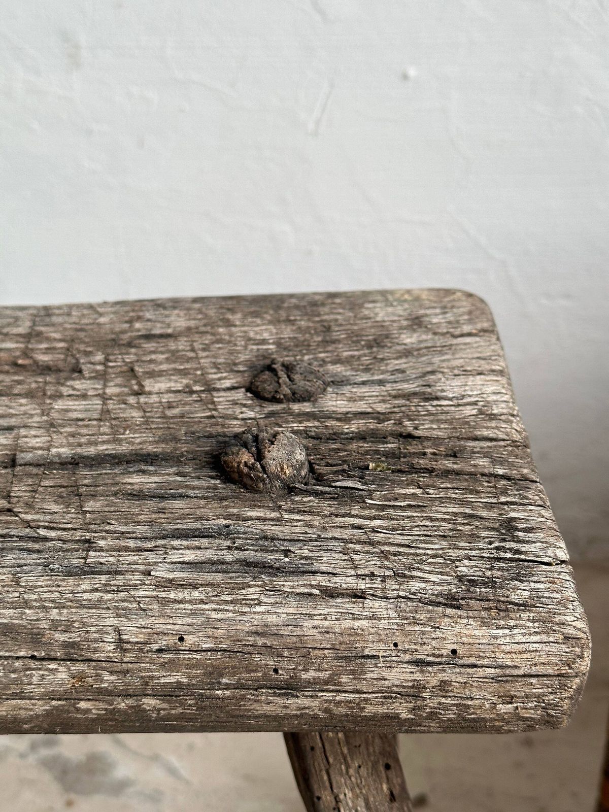 Vintage Rustic Hand Made Milking Stool Or Primitive Bedside Occasional Table. Hand Crafted In The Early 1900, Shabby Gnarly Patina photo furniture