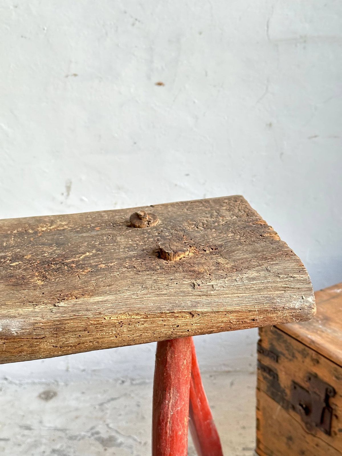 Antique Rustic Hand Carved Wooden Milking Stool Or Small Table, Rustic Farmhouse Seat, Primitive Hand Made, Hungarian 1920s Work Table photo furniture