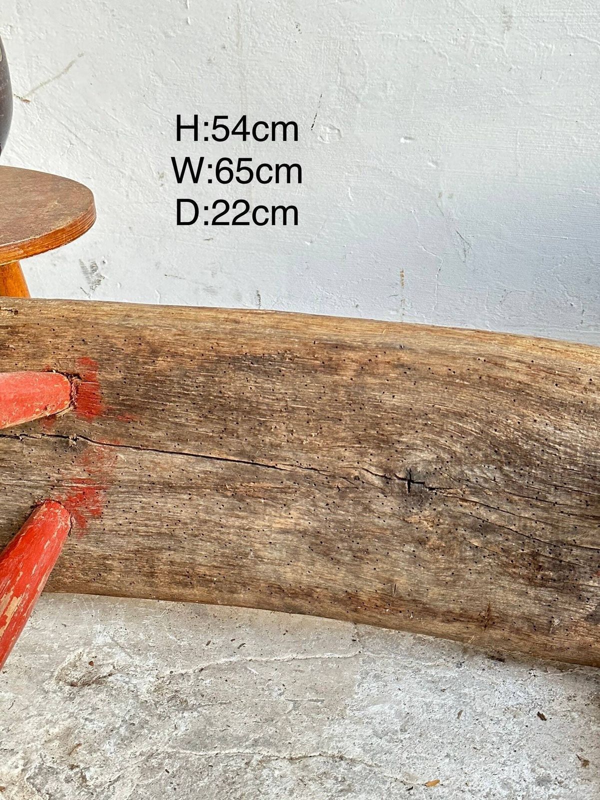 Antique Rustic Hand Carved Wooden Milking Stool Or Small Table, Rustic Farmhouse Seat, Primitive Hand Made, Hungarian 1920s Work Table photo vinterior