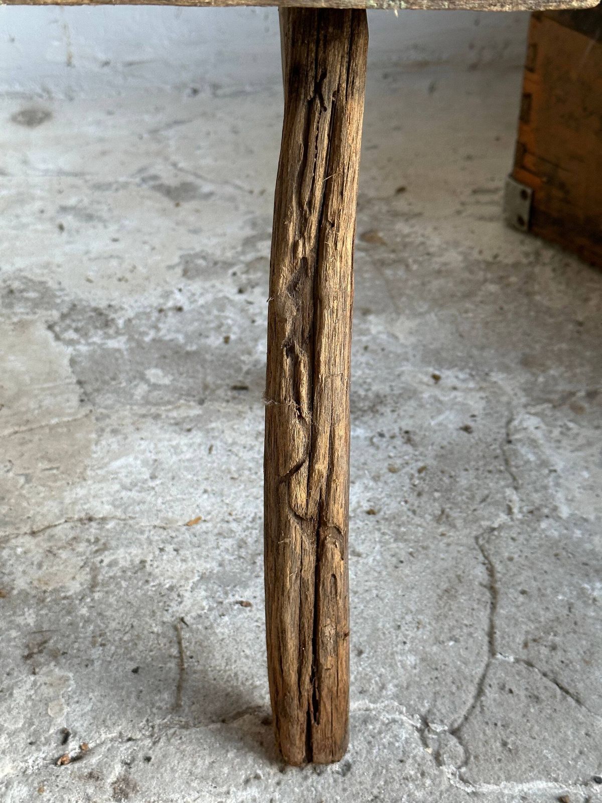 Vintage Rustic Hand Made Milking Stool Or Primitive Bedside Occasional Table. Hand Crafted In The Early 1900, Shabby Gnarly Patina photo Furniture