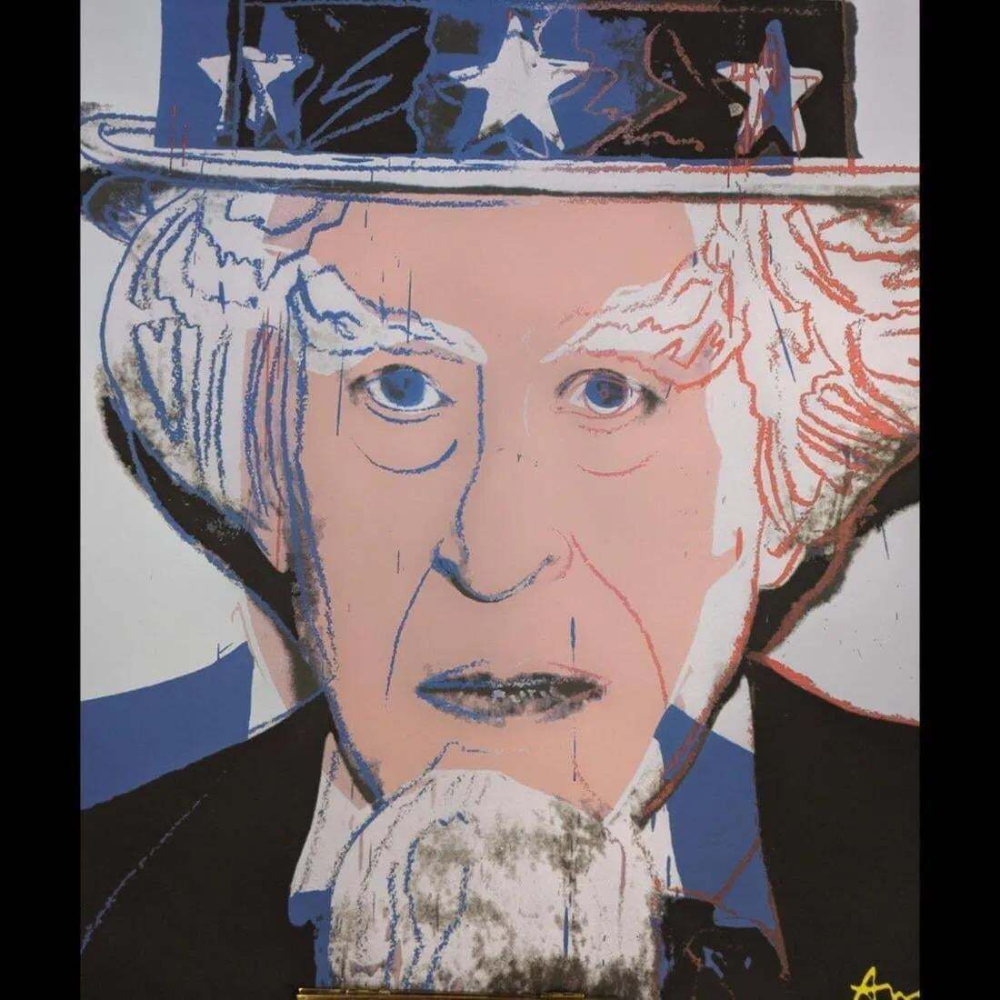 1986 Carnegie Museum Of Art After Andy Warhol "Uncle Sam" Lithograph photo furniture