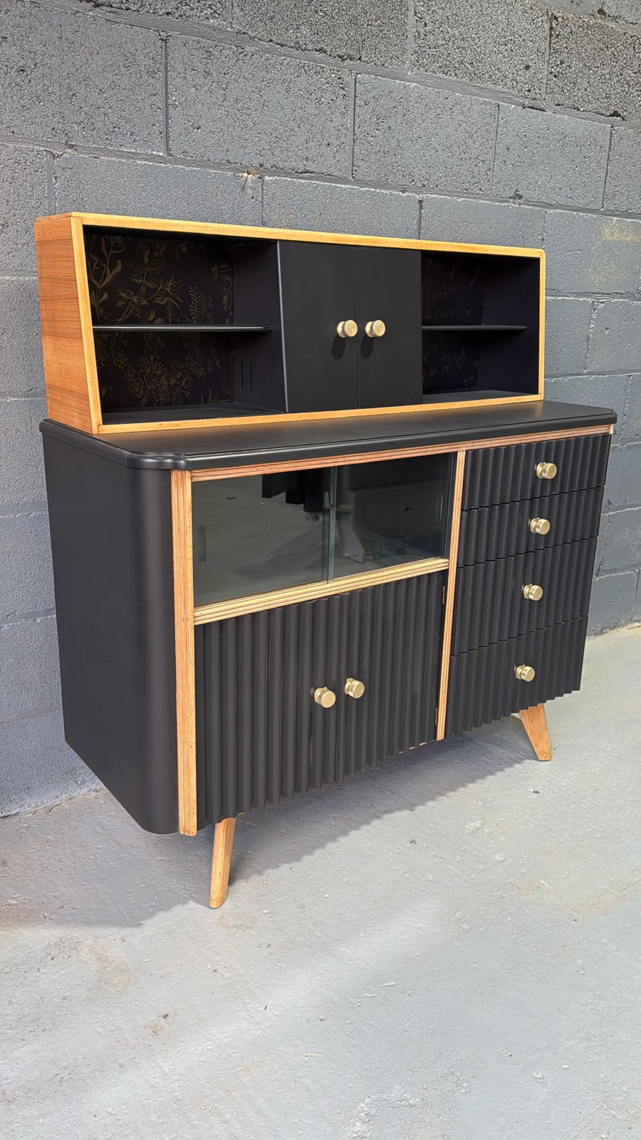 photo furniture Retro Cabinet/Dresser Painted In F&B Jet Black.