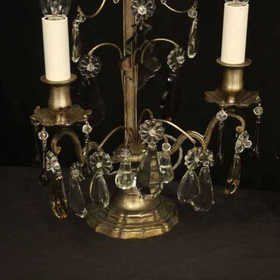 French Pair Of Silvered Twin Light Candelabra photo 795.0