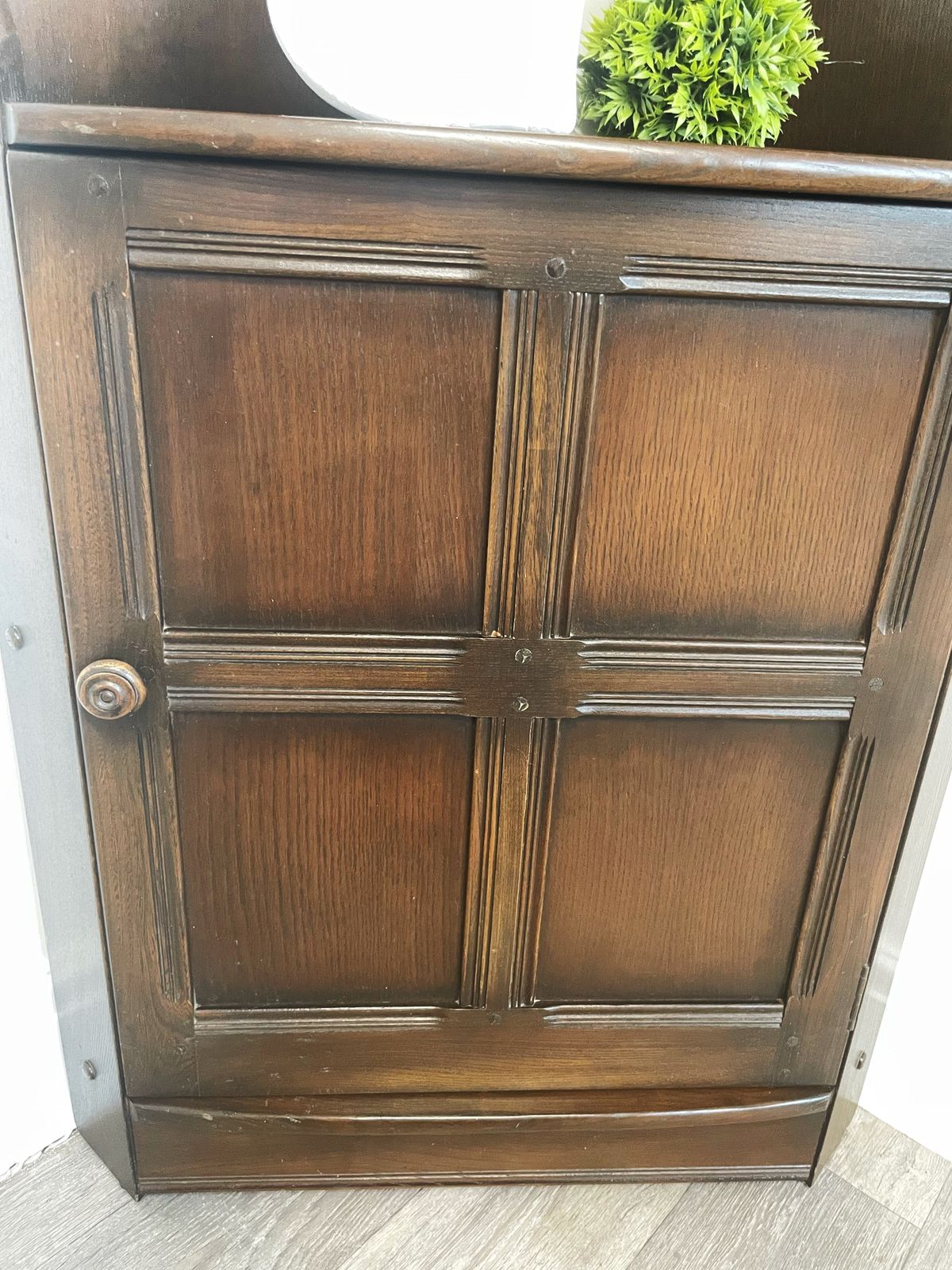 Ercol Colonial  Dark Wood Corner Cabinet Unit photo for sale