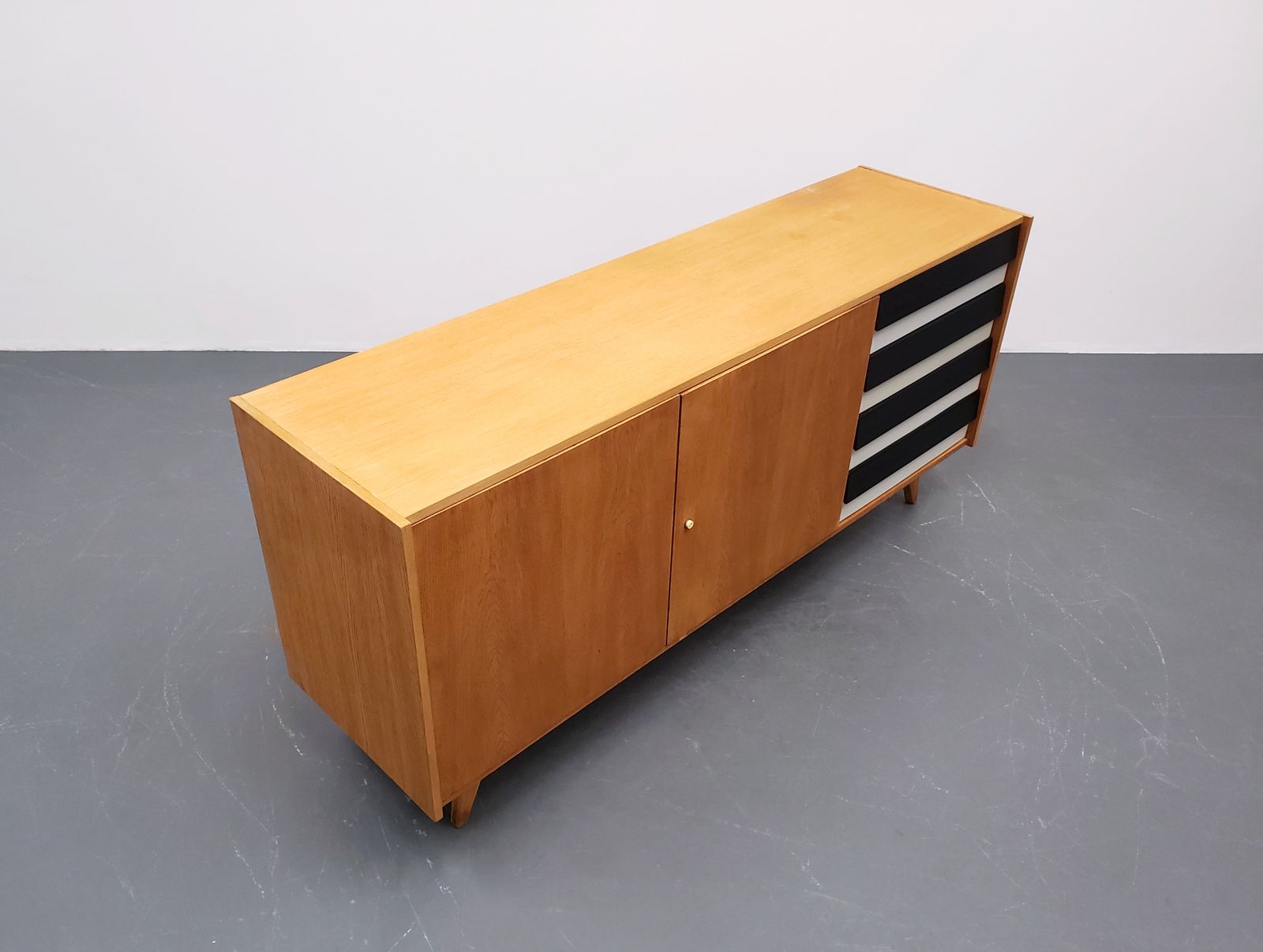 1966 Jiri Jiroutek Sideboard, Model U 460 In Black And White photo for sale