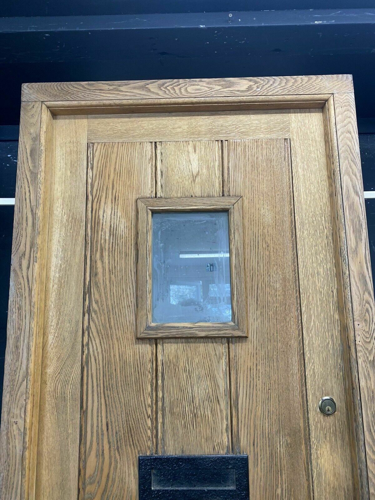 Heavy Solid Oak Front Door +Frame Reclaimed Bespoke Hardwood Glazed Arts Crafts photo furniture