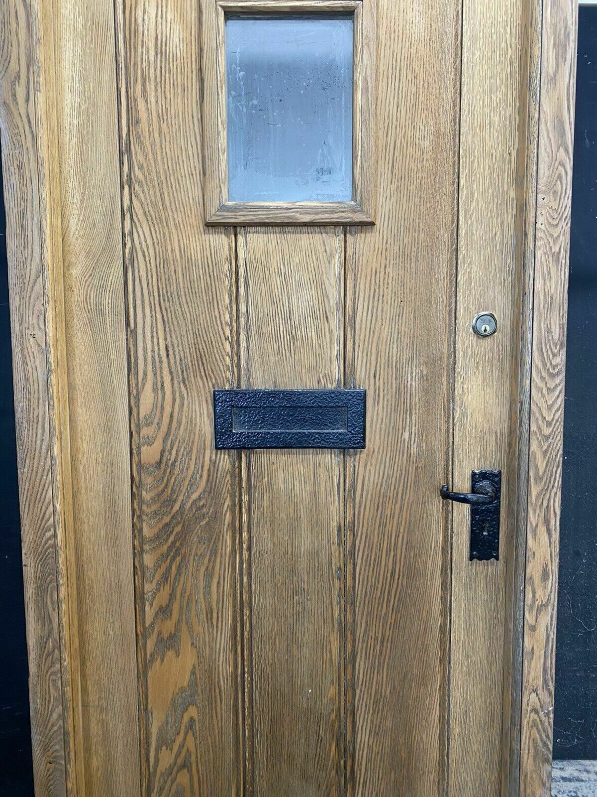 Heavy Solid Oak Front Door +Frame Reclaimed Bespoke Hardwood Glazed Arts Crafts photo Home Fixtures