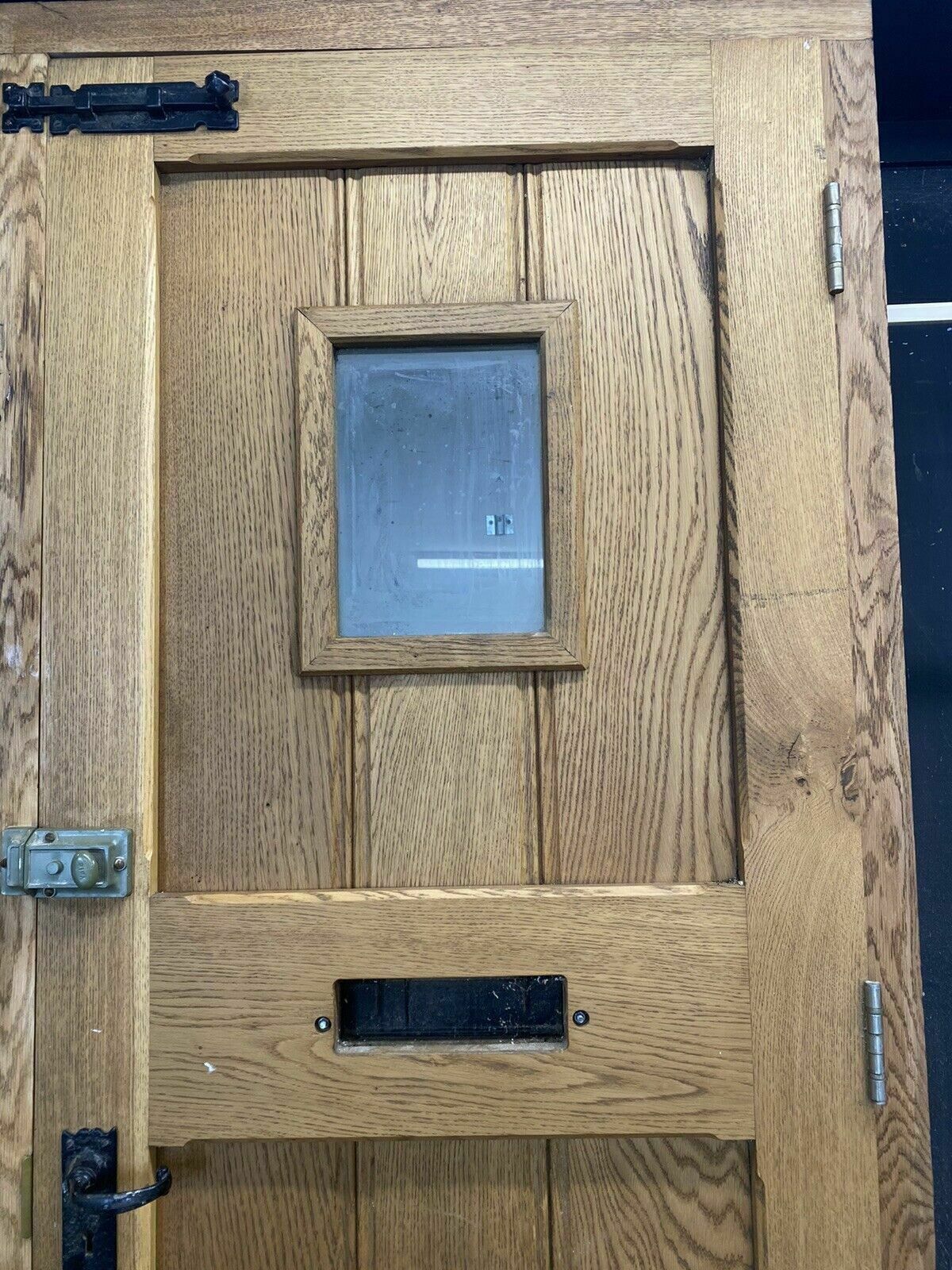 Heavy Solid Oak Front Door +Frame Reclaimed Bespoke Hardwood Glazed Arts Crafts photo buy