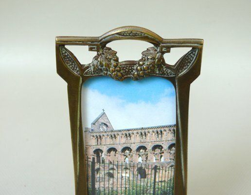 Art Nouveau Patinated Bronze Floral Picture Frame With Vine Panicles, France, 1890s photo 1016.6