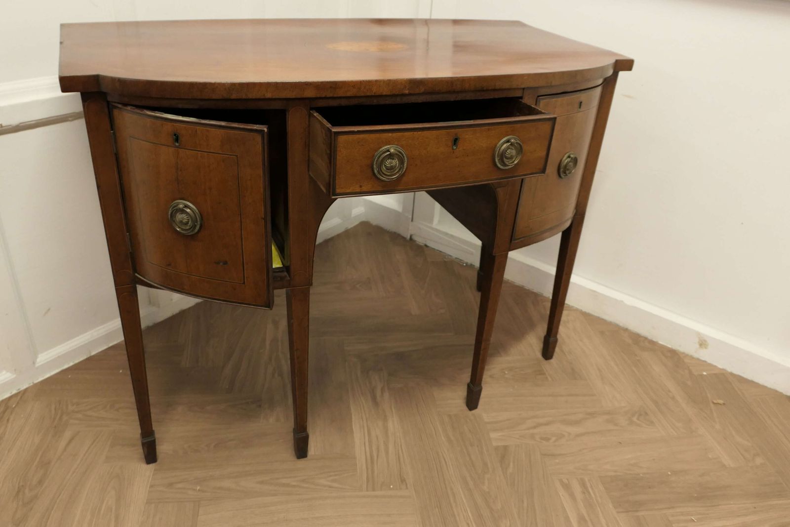 Early 19th Century Georgian Bow Front Walnut Dresser photo Furniture