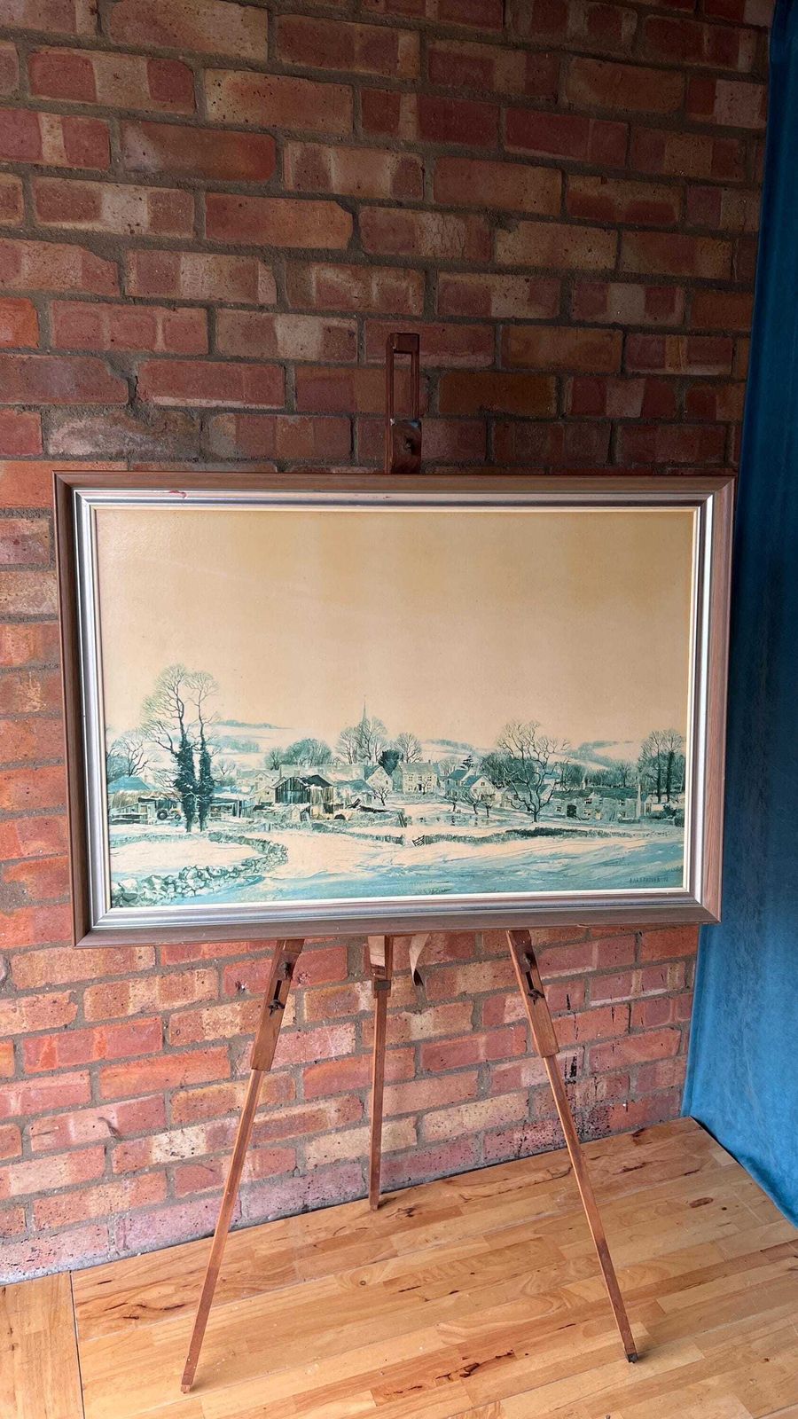 Extra Large Framed Reproduction Of 'Testing The Ice, Monyash Village' By M. D. Barnfather