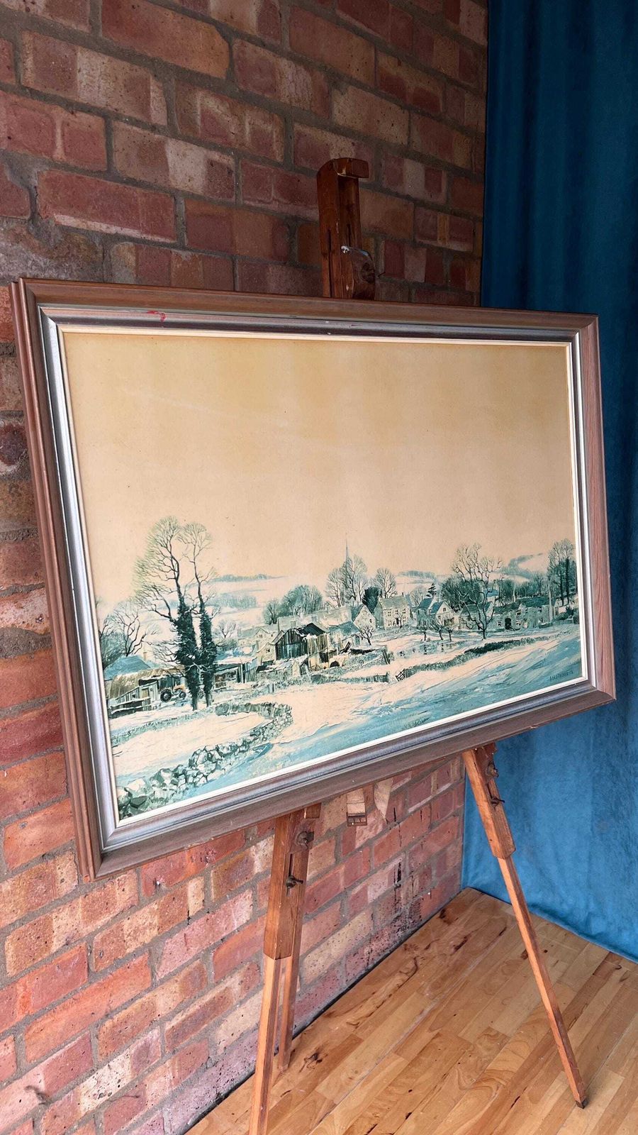 Extra Large Framed Reproduction Of 'Testing The Ice, Monyash Village' By M. D. Barnfather photo furniture