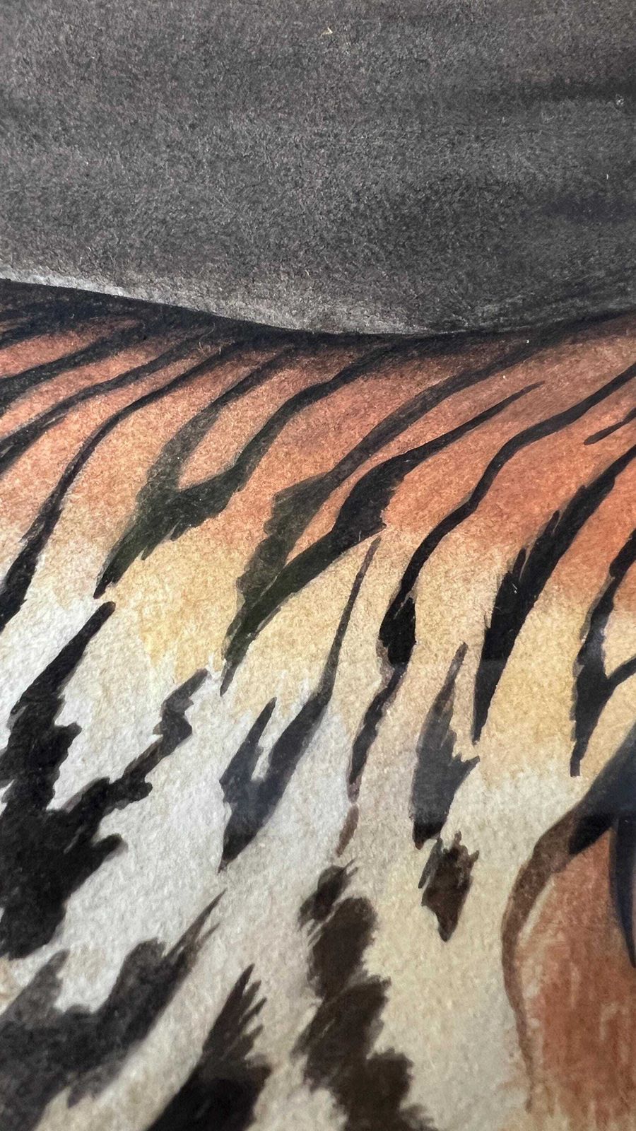 Framed Watercolour Painting Of A Tiger – Wildlife Art photo vintage