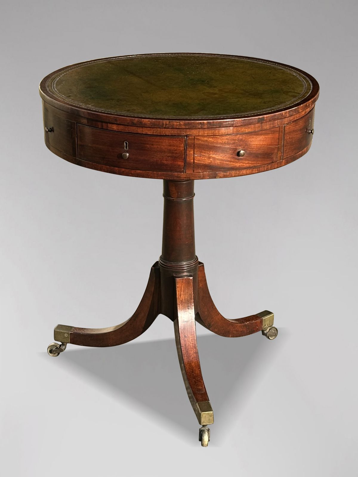 18th Century George III Period Small Mahogany Drum Table photo vintage